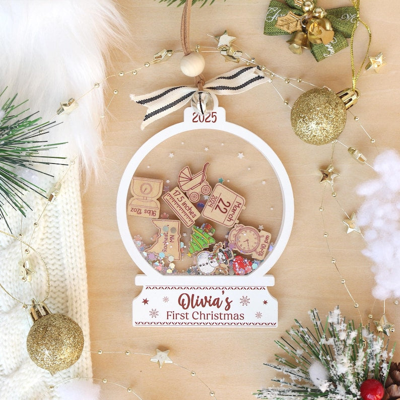 Personalized Baby's First Christmas Ornament 2026 – 4D Shake Acrylic Keepsake personalized acrylic Christmas ornament