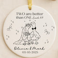 Cute Wedding Ornament for Couple – Custom Bride Groom Silly Goose Gift personalized Christmas ornament
