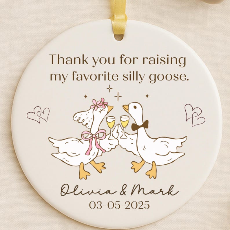 Personalized Wedding Ornament from Bride and Groom to Parents Thank You Keepsake personalized Christmas ornament