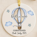 Personalized Christening Ornament: Watercolor Hot Air Balloon Keepsake personalized Christmas ornament