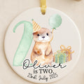 Otter Second Birthday Ornament for Baby Boy – Custom 2nd Birthday Keepsake Gift for Toddler personalized Christmas ornament