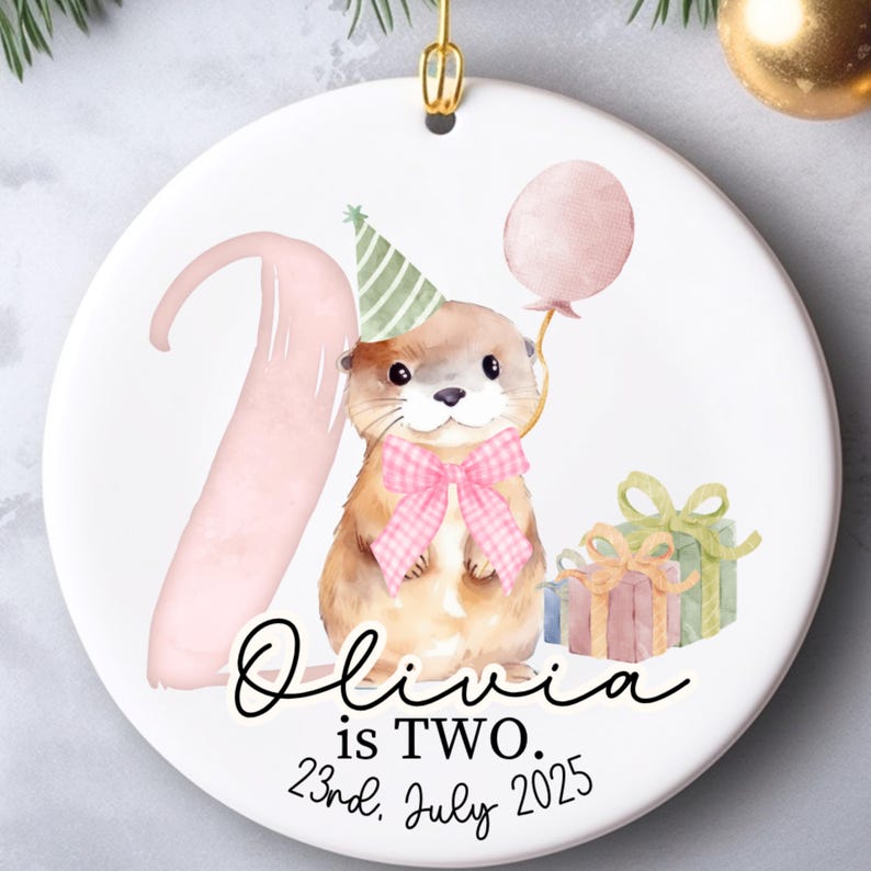 Personalized 2nd Birthday Ornament: Baby Girl Keepsake product image 3
