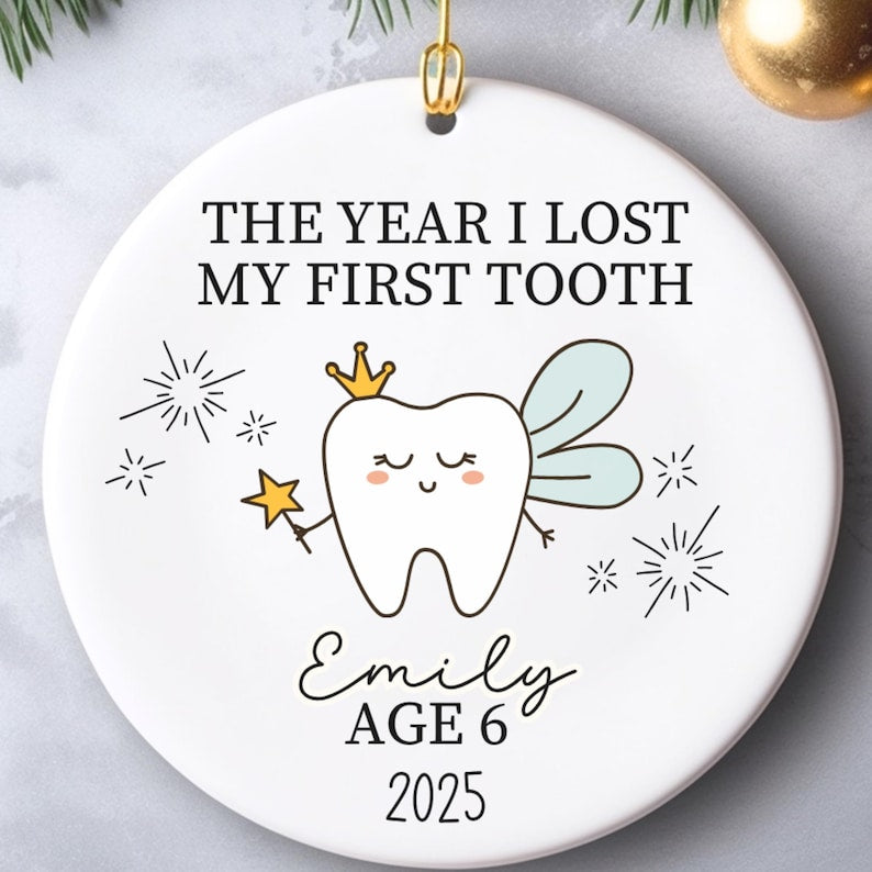 Lost First Tooth Ornament for Kids – Personalized Tooth Fairy Milestone Gift product image 7