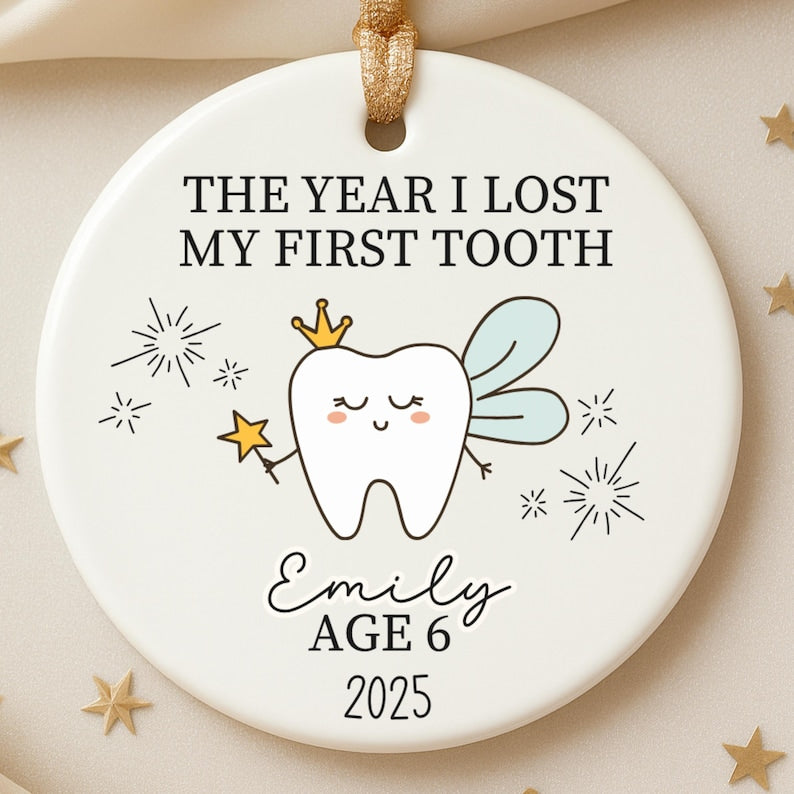 Lost First Tooth Ornament for Kids – Personalized Tooth Fairy Milestone Gift product image 2