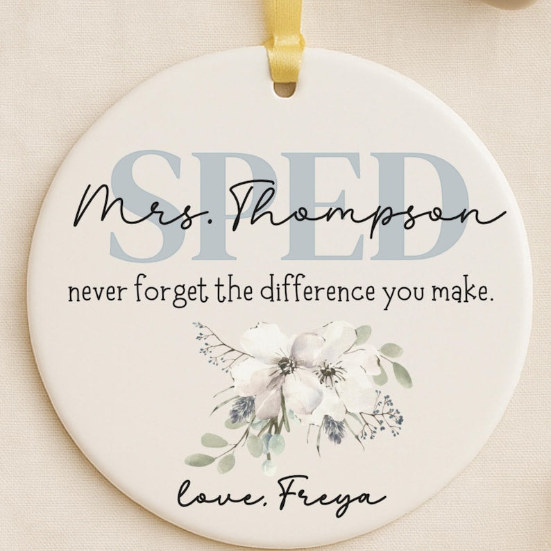 Personalized SPED Teacher Ornament – Special Education Gift from Student personalized Christmas ornament