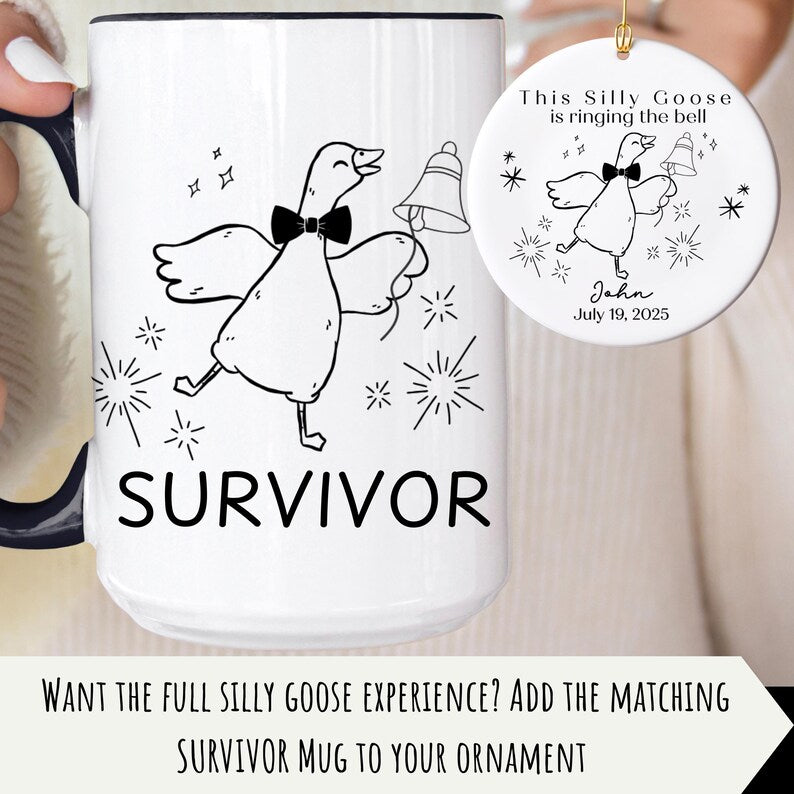 Silly Goose Cancer Survivor Ornament – Ringing the Bell Gift for Him or Her product image 3
