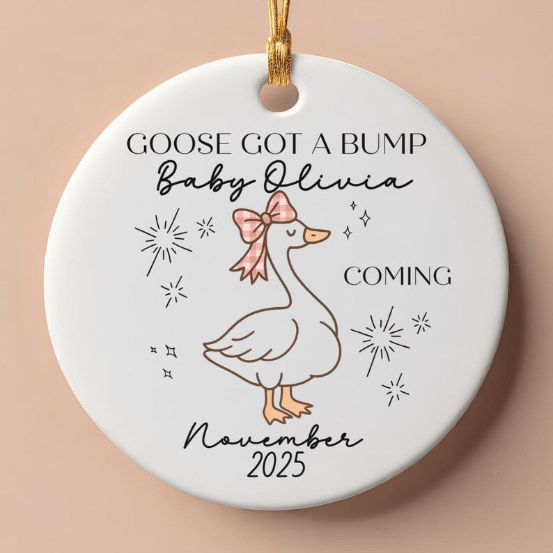 Pregnancy Announcement Ornament – Goose Got a Bump product image 3