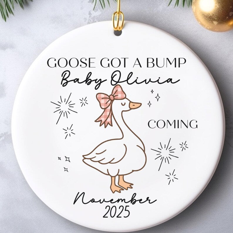 Pregnancy Announcement Ornament – Goose Got a Bump product image 2