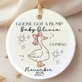 Pregnancy Announcement Ornament – Goose Got a Bump personalized Christmas ornament