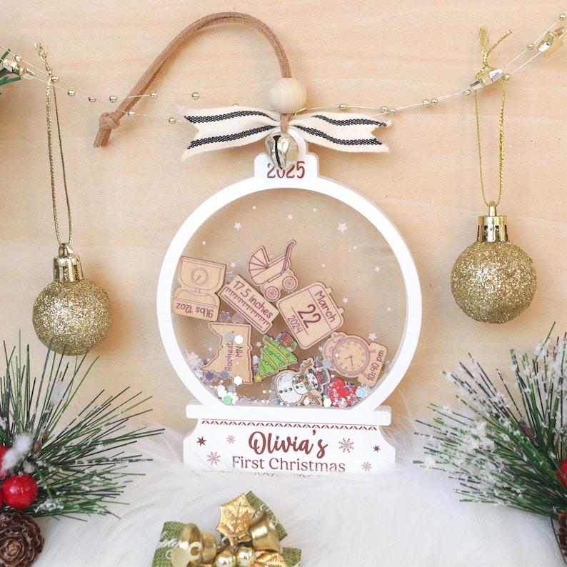 Personalized Baby's First Christmas Ornament 2026 – 4D Shake Acrylic Keepsake product image 3