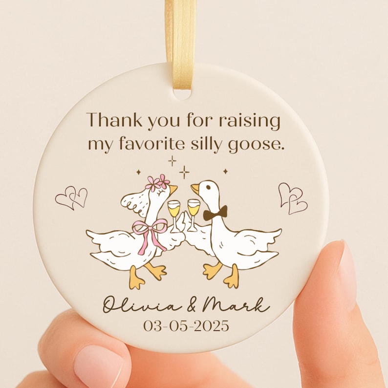 Personalized Wedding Ornament from Bride and Groom to Parents Thank You Keepsake product image 3