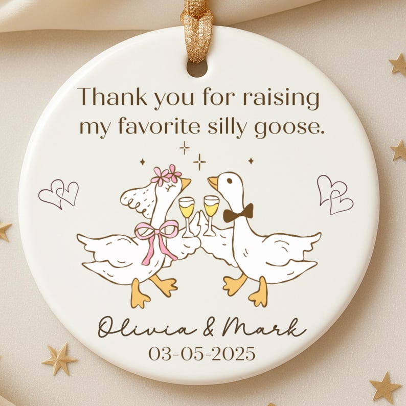 Personalized Wedding Ornament from Bride and Groom to Parents Thank You Keepsake product image 7