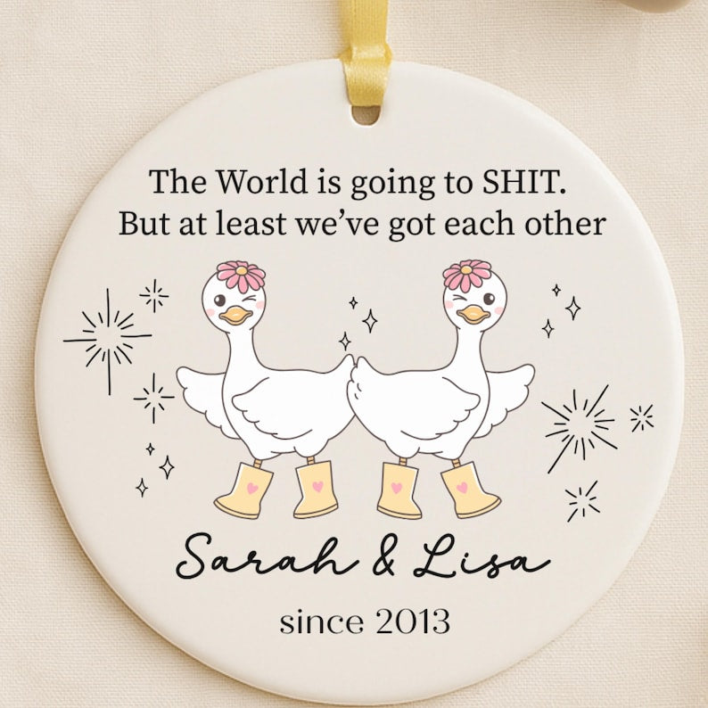 Funny Silly Goose Ornament for Best Friend or Coworker Christmas Gift personalized Christmas ornament