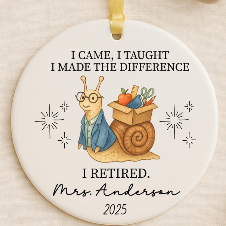 Teacher Retirement Ornament – Funny Retired Gift for Teacher personalized Christmas ornament