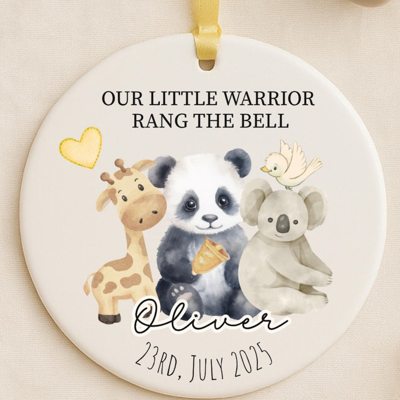 Personalized End of Chemo Ornament for Kids – Pediatric Cancer Bell Ringing Gift personalized Christmas ornament