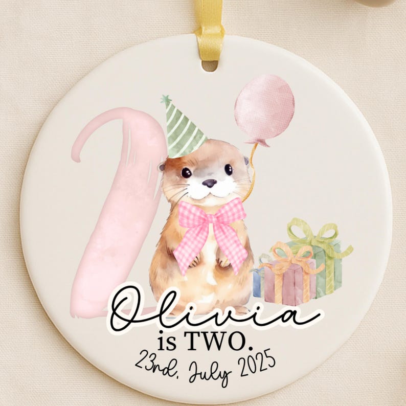 Personalized 2nd Birthday Ornament: Baby Girl Keepsake personalized Christmas ornament