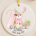 Personalized 2nd Birthday Ornament: Baby Girl Keepsake personalized Christmas ornament