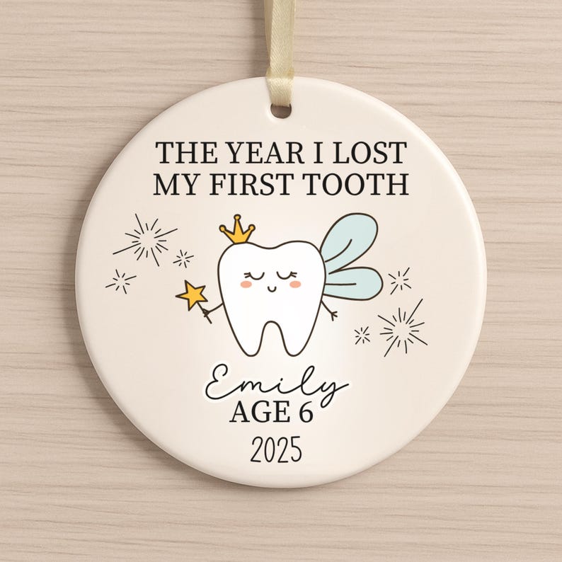 Lost First Tooth Ornament for Kids – Personalized Tooth Fairy Milestone Gift product image 9