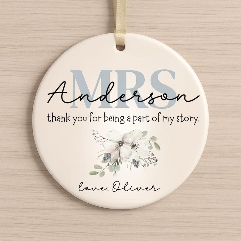 Personalized Teacher Ornament: Floral Design – End of Year Gift product image 9
