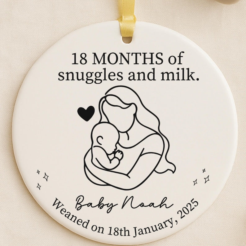 Breastfeeding Milestone Ornament – Personalized Baby to Mom Gift personalized Christmas ornament