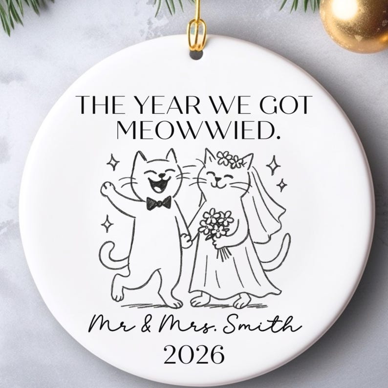 Personalized Cat Wedding Ornament: Funny Newlywed Gift product image 6