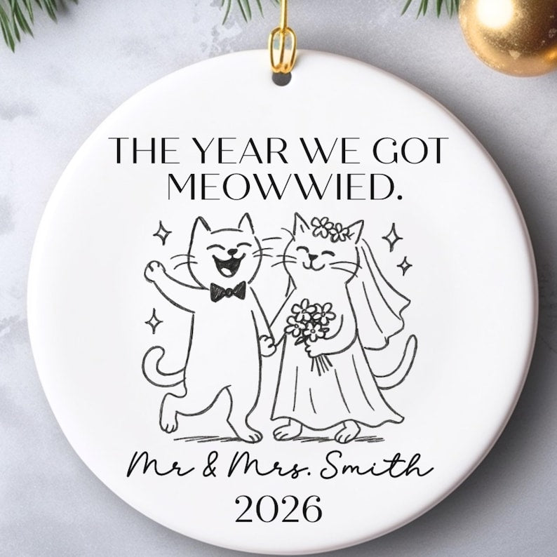 Personalized Cat Wedding Ornament – Funny Meowwied Gift for Cat Lovers product image 9