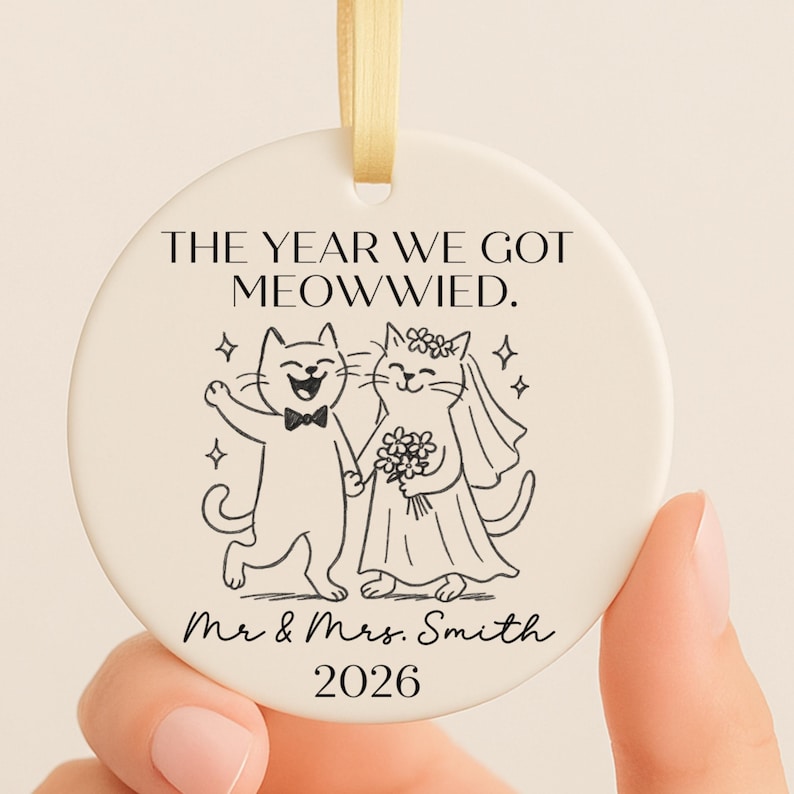 Personalized Cat Wedding Ornament: Funny Newlywed Gift product image 5