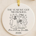 Personalized Cat Wedding Ornament: Funny Newlywed Gift personalized Christmas ornament