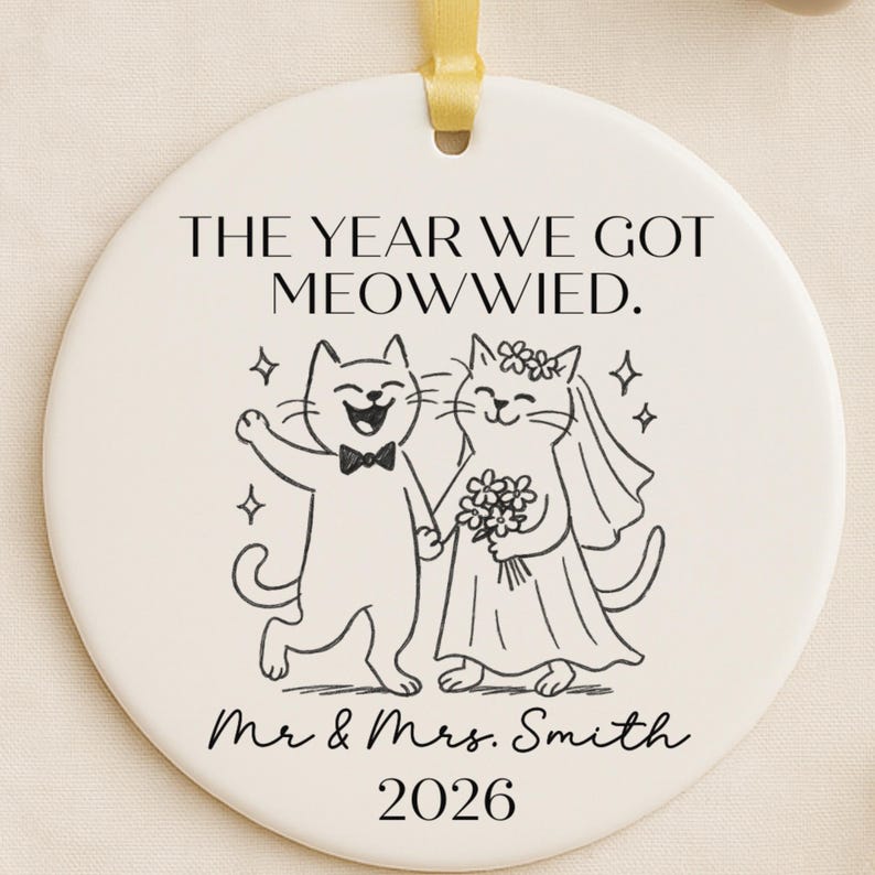 Personalized Cat Wedding Ornament – Funny Meowwied Gift for Cat Lovers product image 12