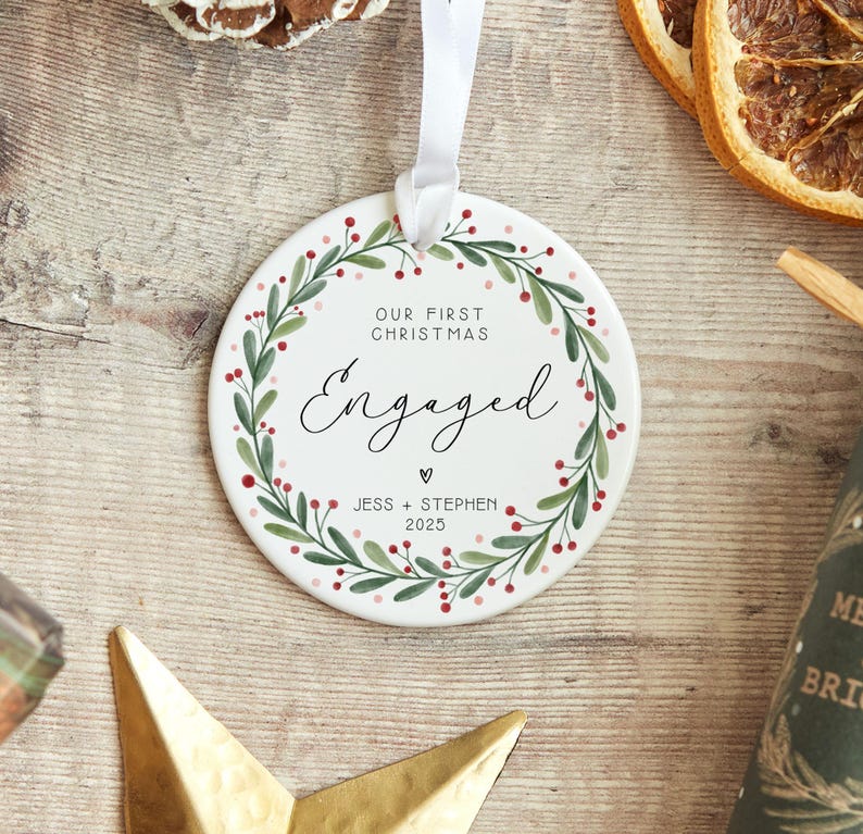 Personalized Engagement Ornament – Custom Couple Keepsake product image 7