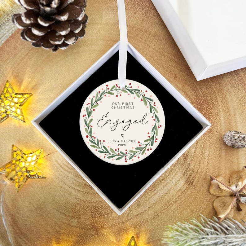Personalized Engagement Ornament – Custom Couple Keepsake product image 8