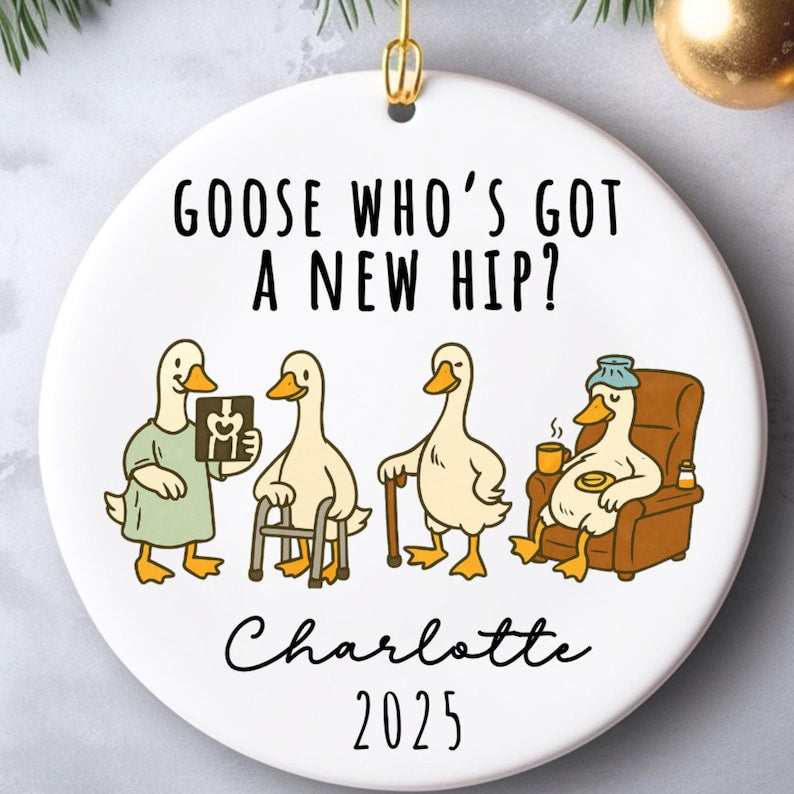 New Hip Ornament – Personalized Hip Surgery Recovery Gift product image 8
