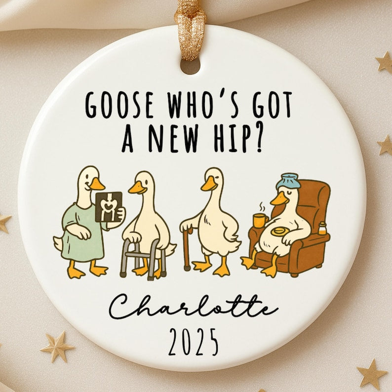 New Hip Ornament – Personalized Hip Surgery Recovery Gift product image 3