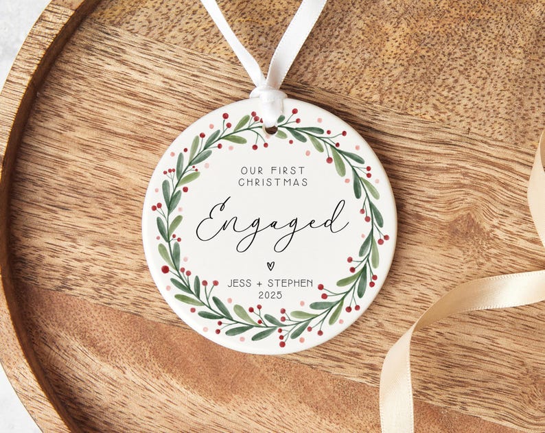 Personalized Engagement Ornament – Custom Couple Keepsake product image 5