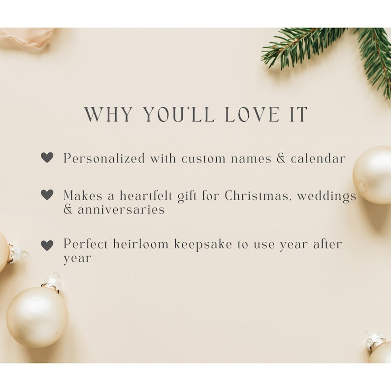 Personalized First Christmas Married Ornament – Custom Wedding Date Keepsake product image 6