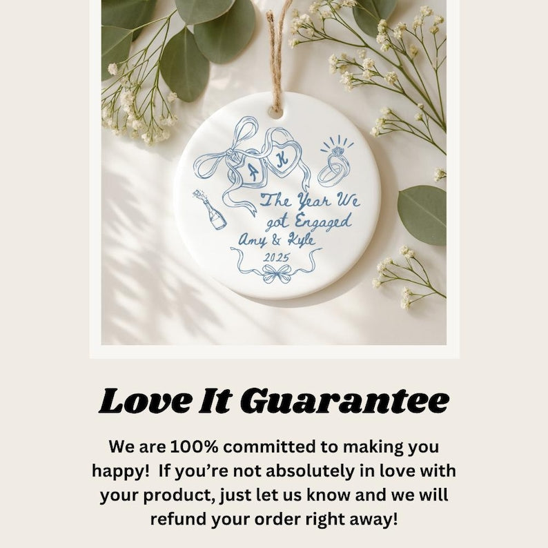 Personalized Engagement Ornament – The Year We Got Engaged Ceramic Keepsake product image 8