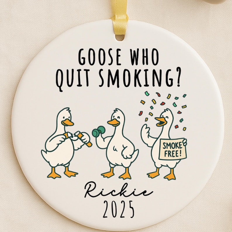 Funny Quit Smoking Ornament – Smoke Free Gift personalized Christmas ornament