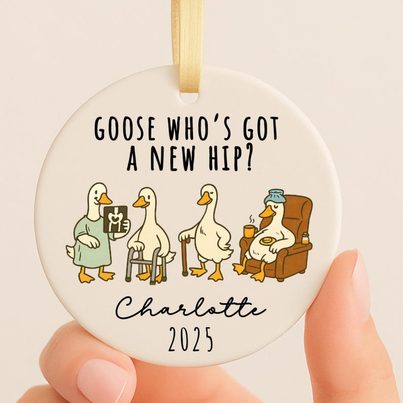 New Hip Ornament – Personalized Hip Surgery Recovery Gift product image 5