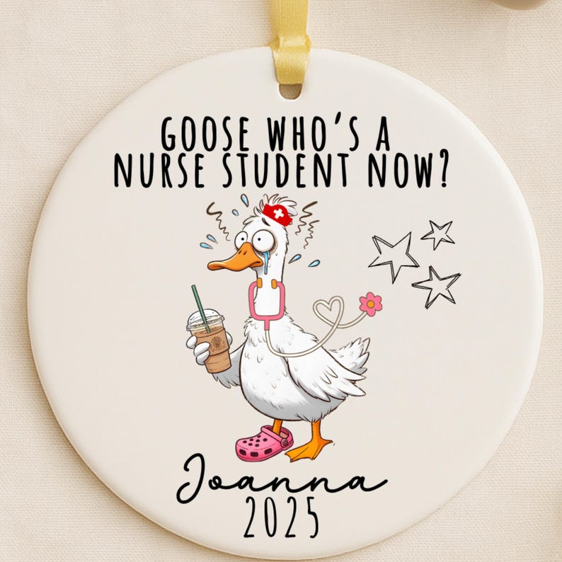 Personalized Nursing Student Ornament – Funny Nurse School Gift personalized Christmas ornament
