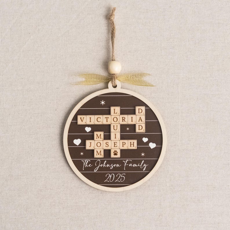 Personalized Family Crossword Ornament – Custom Names Keepsake product image 10