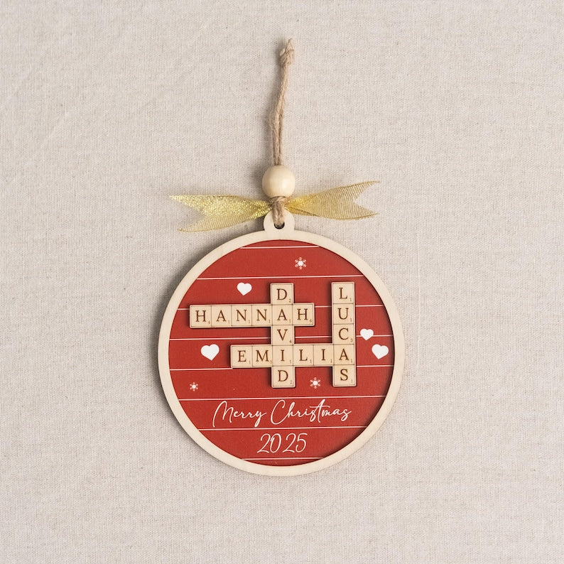 Personalized Family Crossword Ornament – Custom Names Keepsake product image 12