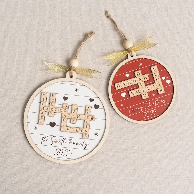 Personalized Family Crossword Ornament – Custom Names Keepsake product image 14