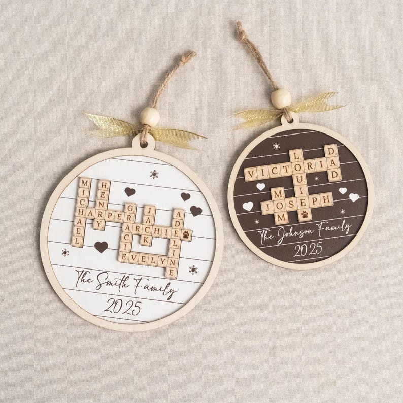 Personalized Family Crossword Ornament – Custom Names Keepsake product image 15