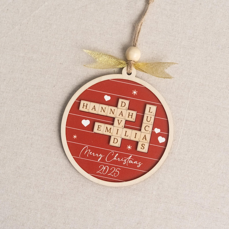 Personalized Family Crossword Ornament – Custom Names Keepsake product image 13