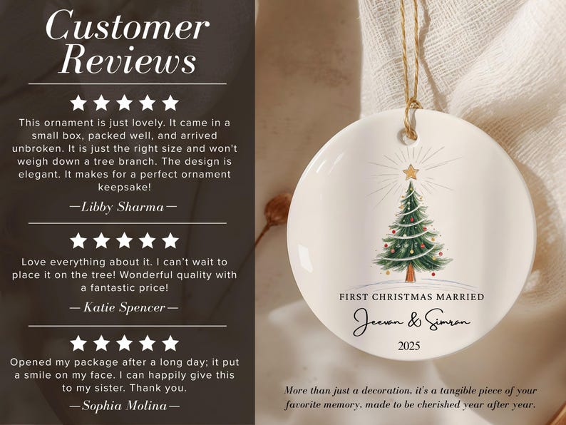 First Christmas Married Ornament – Mr and Mrs Ornament product image 4