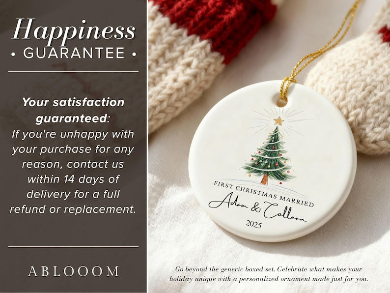 First Christmas Married Ornament – Mr and Mrs Ornament product image 3