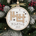 Personalized Family Crossword Ornament – Custom Names Keepsake personalized acrylic Christmas ornament