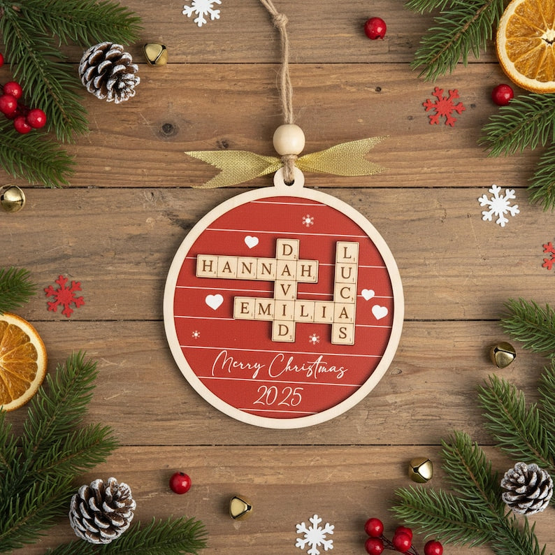 Personalized Family Crossword Ornament – Custom Names Keepsake product image 7