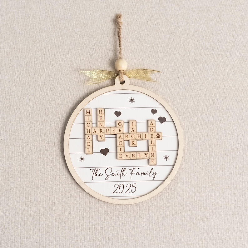 Personalized Family Crossword Ornament – Custom Names Keepsake product image 8