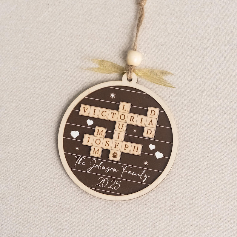 Personalized Family Crossword Ornament – Custom Names Keepsake product image 11